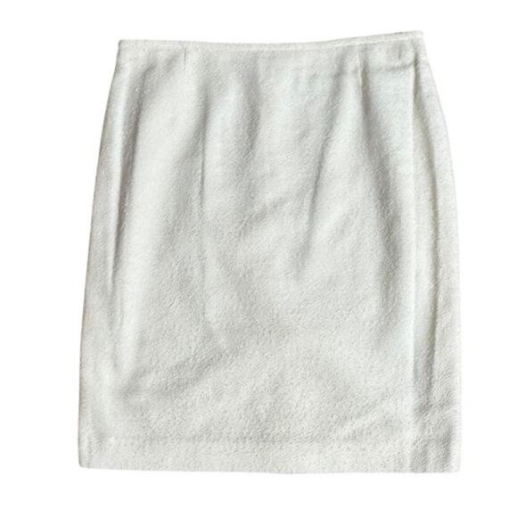 Calvin Klein Pencil Mini Skirt Textured Cream Size 10P - Picture 1 of 6
